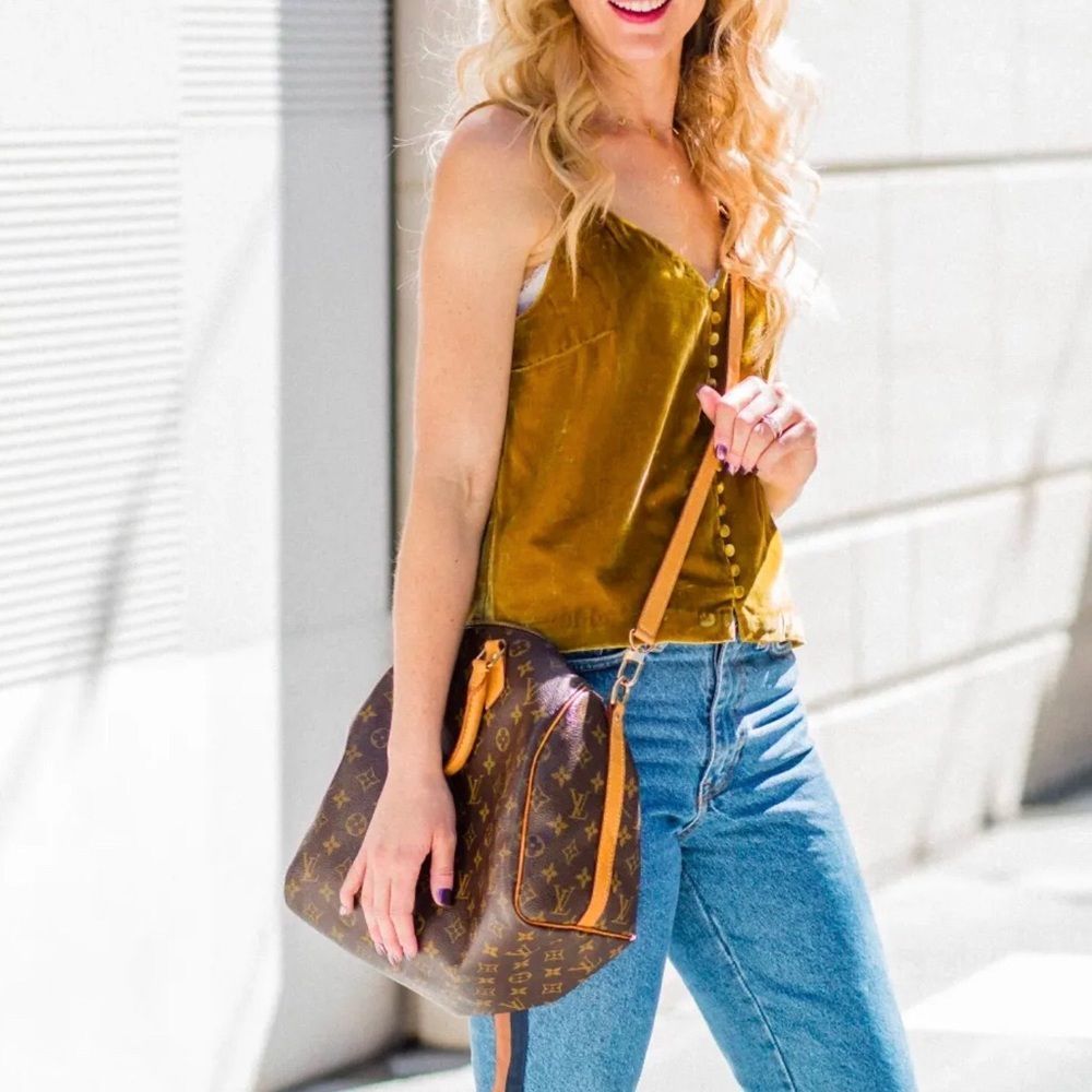 Madewell Velvet Button Down Cami Gold Womens 6